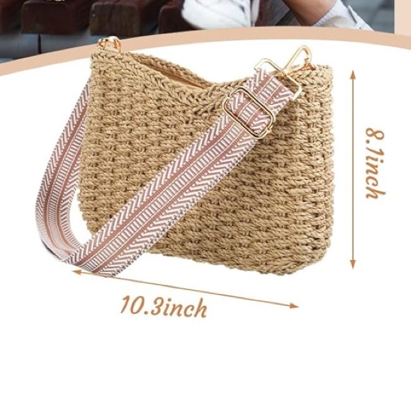 Woven Tan Shoulder Bag - Picture 2 of 2